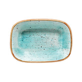 Bonna China Sea Blue 6.5" x 4.5" x h:1.5" 12 oz. Rectangular Blue Porcelain Deep Plate (Set of 2)